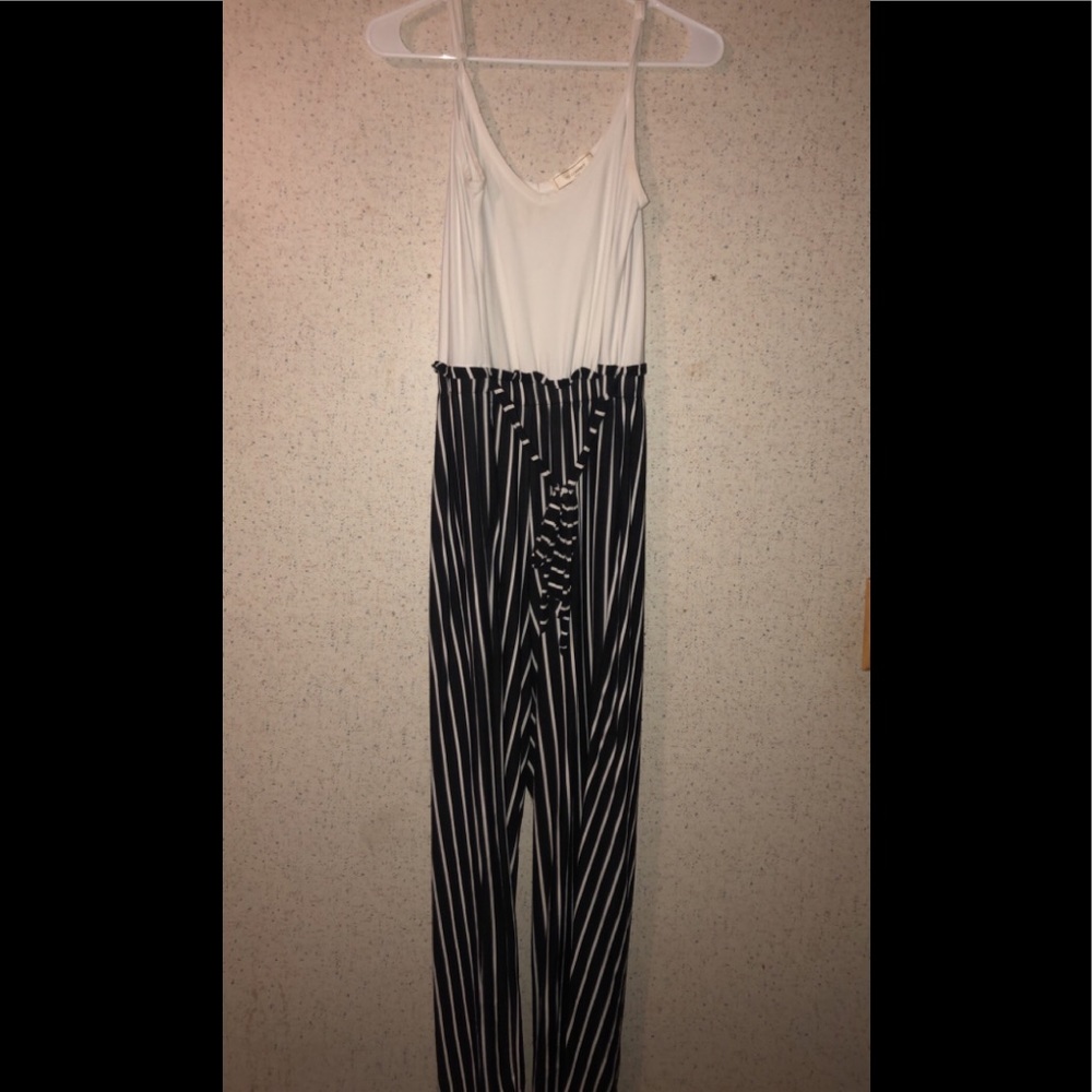 Black and white stripped jumpsuit
